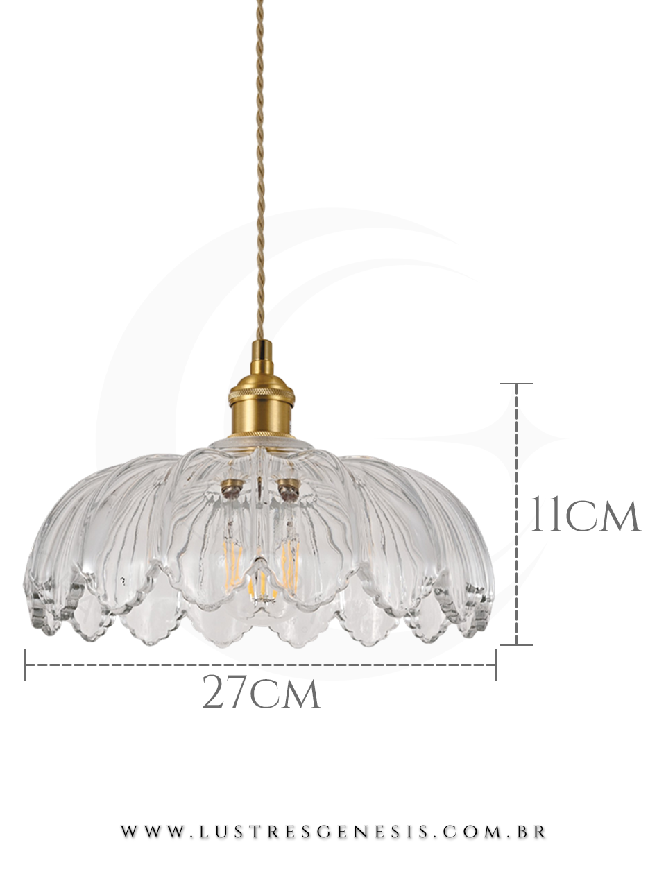 A Luminaria Pendente com acabamento em metal bronze e cupula de vidro transparente e ideal para renovar seu ambiente.